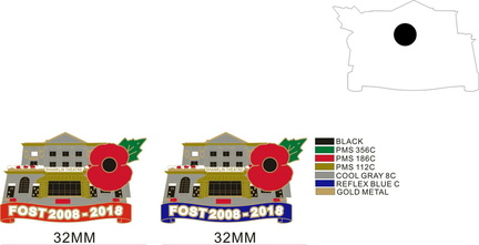 FOST RBL Poppy Pin